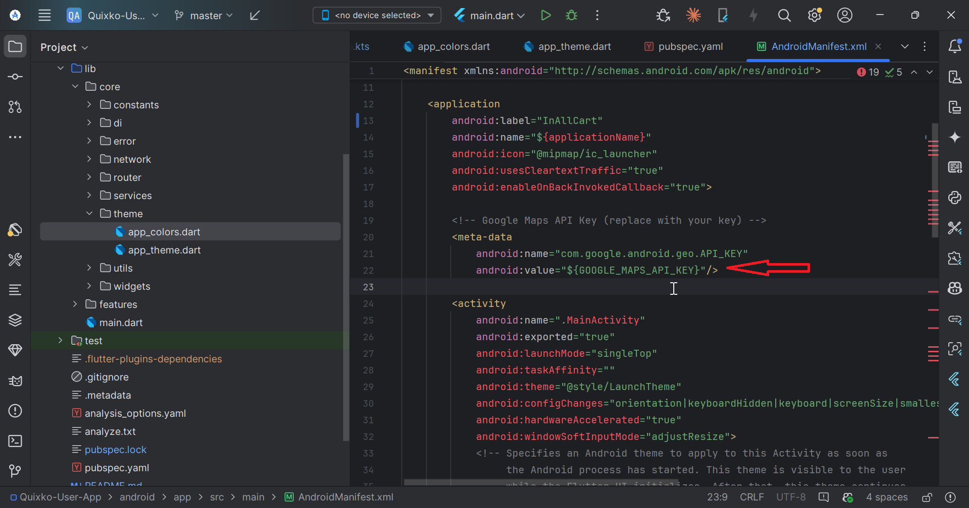 Add Google Maps API key
